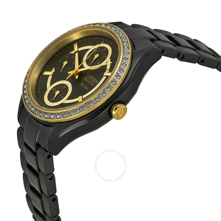 Citizen Eco-Drive POV Multi-Channel Black Dial Black-plated Ladies Watch FD1068-53E