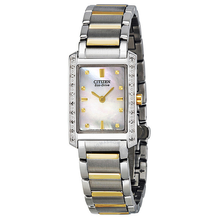 Citizen Palidoro Eco-Drive Diamond Mother of Pearl Dial Two-Tone Stainless Steel Ladies Watch EX1134-59D