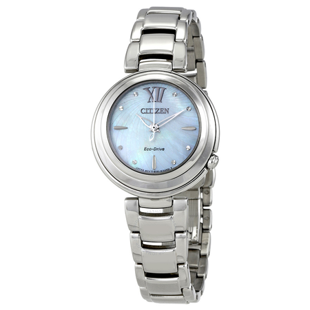 Citizen Sunrise Eco-Drive Mother of Pearl Stainless Steel Ladies Watch EM0330-55D