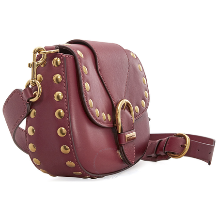 Marc Jacobs Studded Navigator Shoulder Bag- Cabernet Red M0012153-619