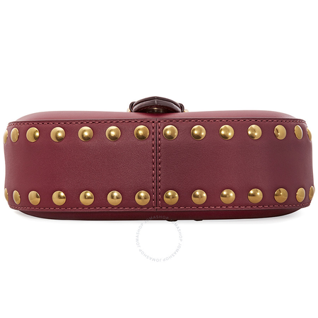 Marc Jacobs Studded Navigator Shoulder Bag- Cabernet Red M0012153-619