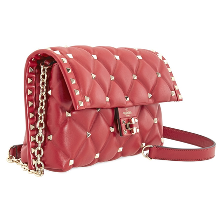 Valentino Candystud Quilted Shoulder Bag- Red QW0B0B83NAP-0RO