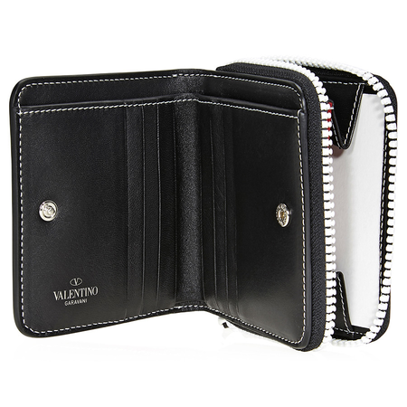 Valentino Free Rockstud Spike Quilted Leather Wallet- Black PW2P0P03RVH-0NO