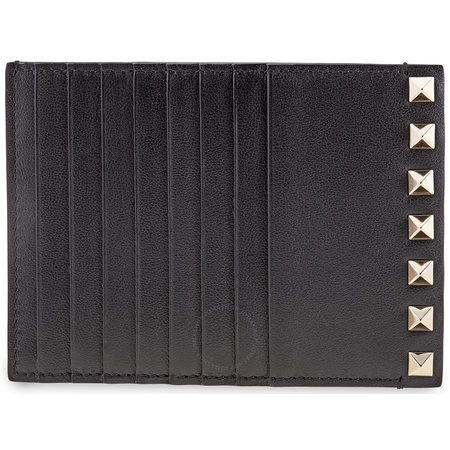 Valentino Ladies Card Case Roseau Black Flap W/ Zip P0Q60 BOL 0NO