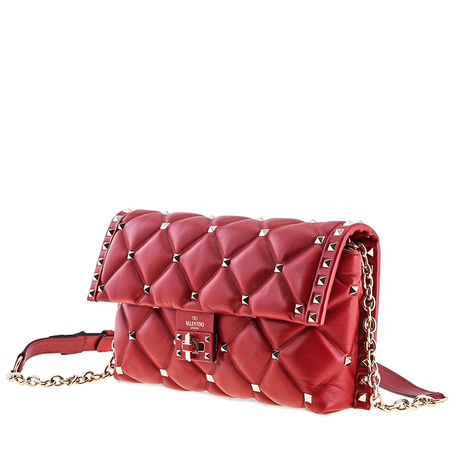 Valentino Ladies Clutch bag Candy Stud Red Clutch W Chain B0B83 NAP 0RO