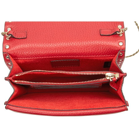 Valentino Ladies Leather Rockstud Red Rock Pouch W Card Slots P0249 VSH 0RO