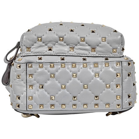 Valentino Ladies Leather Rockstud Spike Gray Spike Mini Backpack B0B63 NAP PR6