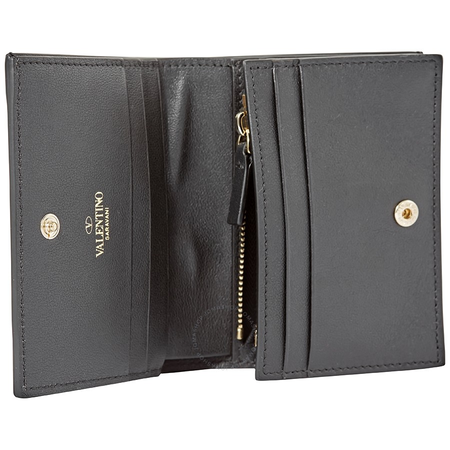 Valentino Ladies Roseau Black Flap French Wallet P0P39 RCH 0NI