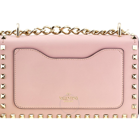 Valentino Ladies Shoulder Bag Rockstud Pale Pink Chain Bag B0C15 BOL W34