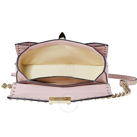 Valentino Ladies Shoulder Bag Rockstud Pale Pink Chain Bag B0C15 BOL W34