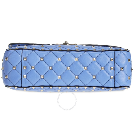 Valentino Medium Rockstud Spike Shoulder Bag- Angel Blue RW2B0122NAP-GY7