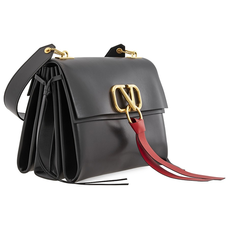 Valentino Medium VRING Shoulder Bag- Black RW0B0E02SEB 0NO