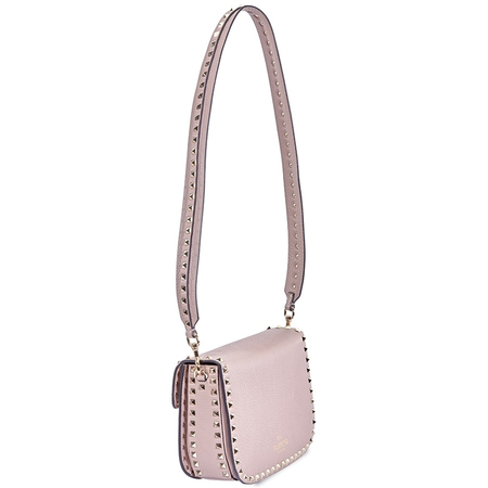 Valentino Rockstud Grainy Calfskin Crossbody Bag- Poudre RW2B0C25VSL P45