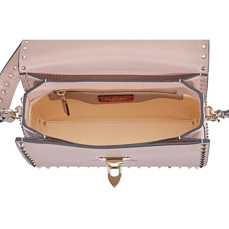 Valentino Rockstud Grainy Calfskin Crossbody Bag- Poudre RW2B0C25VSL P45
