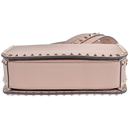 Valentino Rockstud Grainy Calfskin Crossbody Bag- Poudre RW2B0C25VSL P45