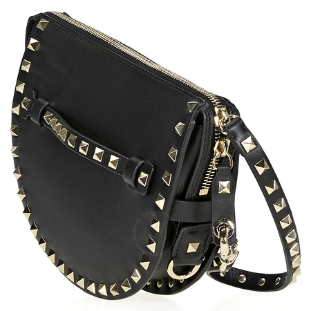 Valentino Rockstud Leather Clutch- Black PW2B0A88BOL 0NO
