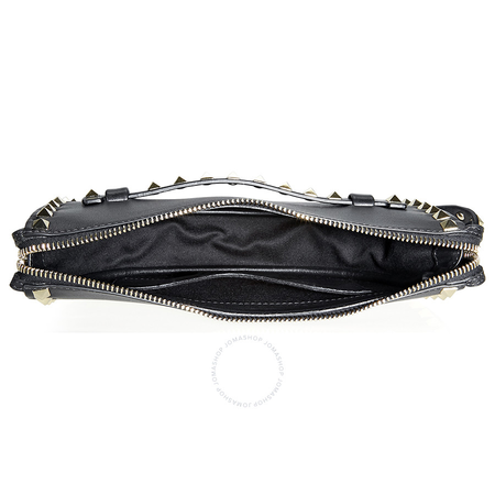 Valentino Rockstud Leather Clutch- Black PW2B0A88BOL 0NO