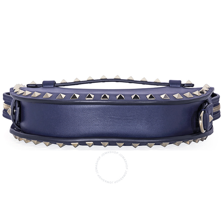 Valentino Rockstud Leather Clutch- Marine PW2B0A88BOL M30