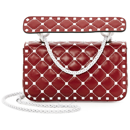 Valentino Rockstud Spike Small Shoulder Bag- Red B0123RVH 0RO