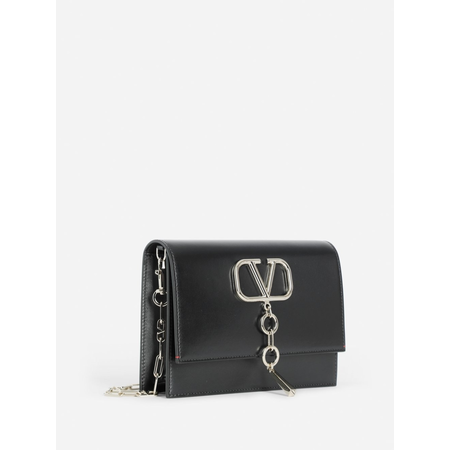 Valentino Small Leather VCase Shoulder Bag- Black SW2B0E61XSZ 0NO