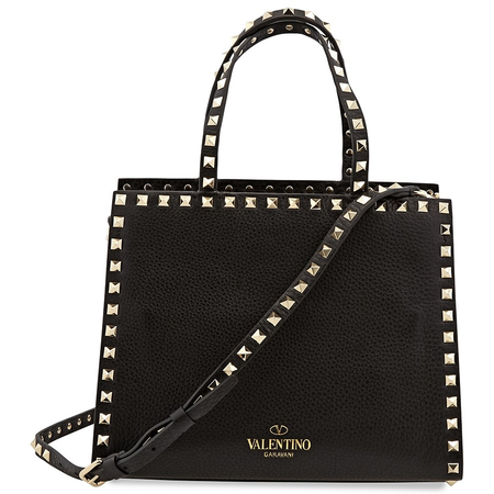 Valentino Small Rockstud Top Handle Bag- Black QW0B0C65VSL-0NO