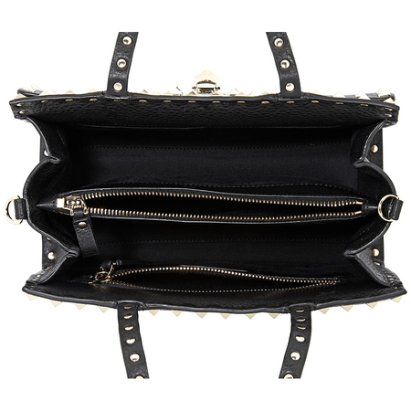 Valentino Small Rockstud Top Handle Bag- Black QW0B0C65VSL-0NO