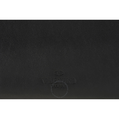 Valentino Studded Leather Womens Tote Bag - Black/Rubino B0473TIM-R82