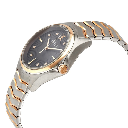 Ebel Wave Quartz Diamond Grey Dial Ladies Watch 1216309