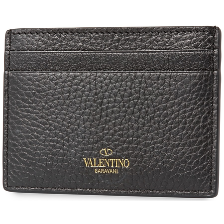 Valentino Ladies Card Case Rockstud Black Rockstud Cardholder P0486 VSH 0NO
