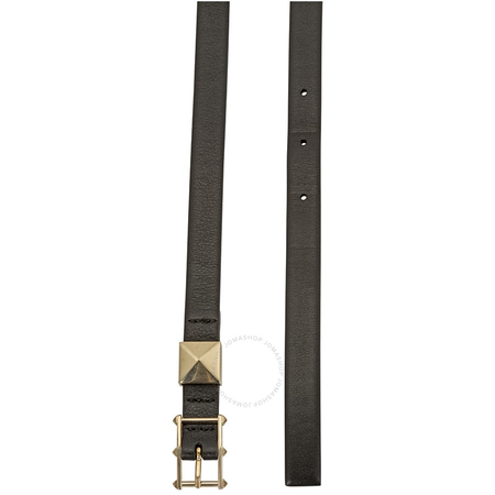 Valentino Ladies Rockstud Black Rock Thin Single Stud Belt Size 80 CM T0679 VIT 0NO
