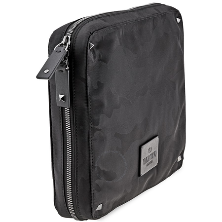 Valentino Men's Clutch bag . Black/Black Ziparound Clutch B0564 NBV 0NO