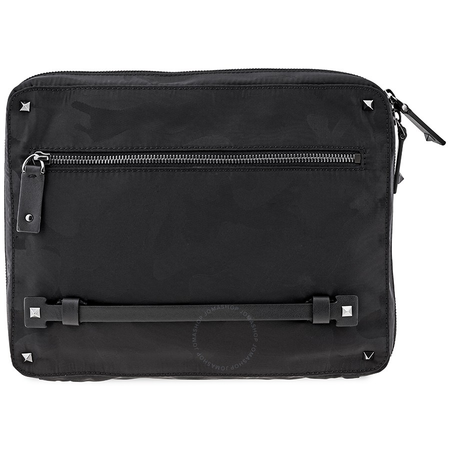 Valentino Men's Clutch bag . Black/Black Ziparound Clutch B0564 NBV 0NO