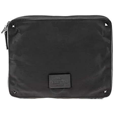 Valentino Men's Clutch bag . Black/Black Ziparound Clutch B0564 NBV 0NO