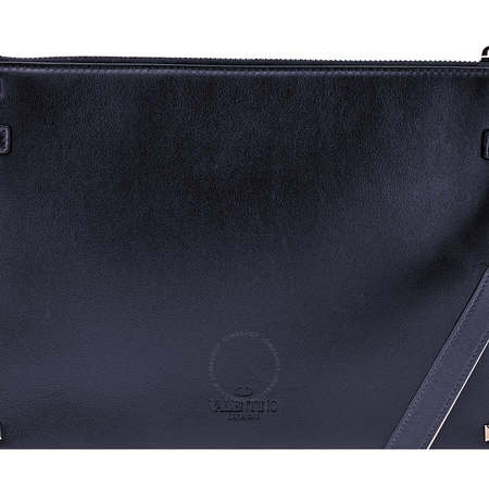 Valentino Men's Clutch bag Navy Leather Zip Clutch W Strap P0P09 VH3 M30