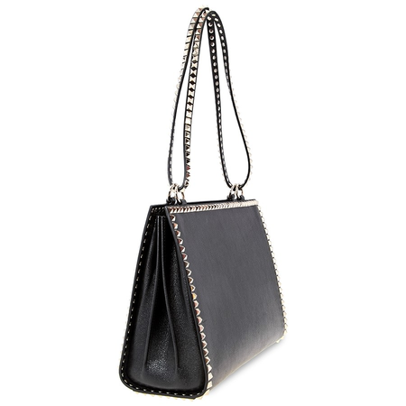 Valentino Rockstud Shoulder Bag- Black QW0B0C69KTQ-0NO
