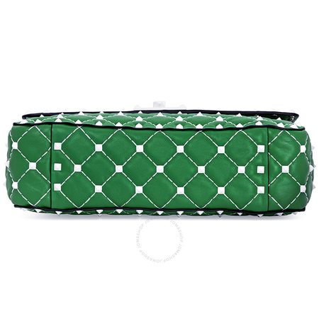 Valentino Rockstud Spike Medium Shoulder Bag- Green B0122RVH-0K2