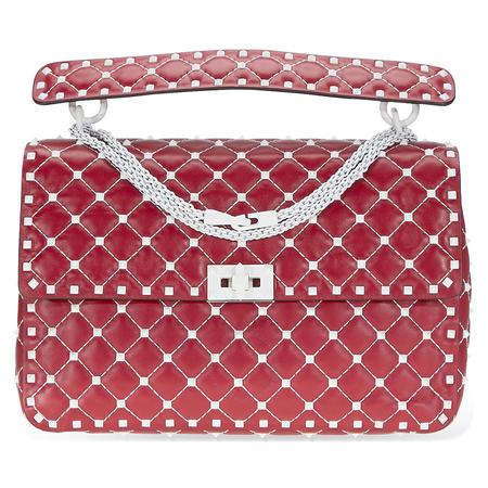 Valentino Rockstud Spike Shoulder Bag- Red B0121RVH 0RO