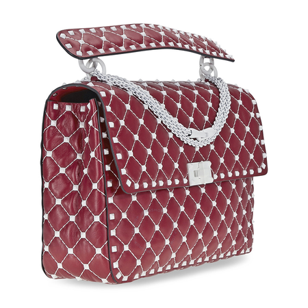 Valentino Rockstud Spike Shoulder Bag- Red B0121RVH 0RO