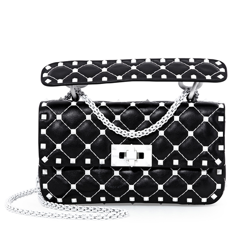 Valentino Rockstud Spike Small Shoulder Bag- Black B0123RVH 0NO