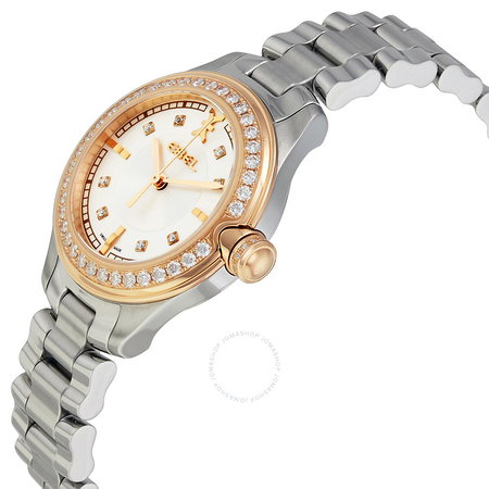 Ebel Onde Small Silver Dial Rose Gold and Stainless Steel Ladies Watch 1216097