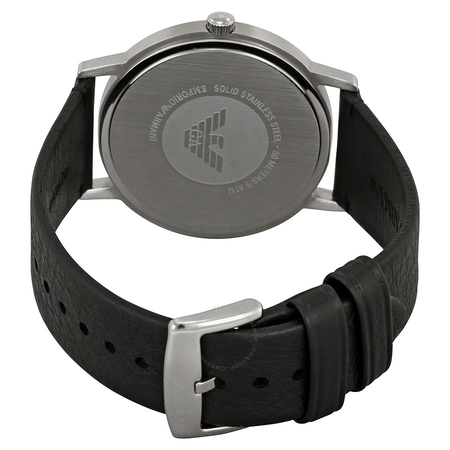 Emporio Armani Kappa Black Dial Black Leather Men's Watch AR11013