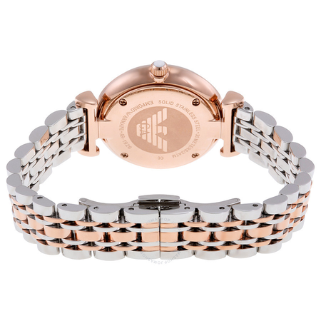 Emporio Armani Armani White Crystal Pave Dial Two-tone Ladies Watch AR1926