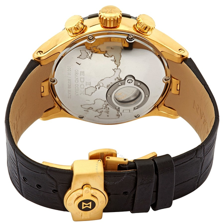 Edox Grand Ocean Black-Gold-tone Dial Automatic Men's Chronograph Watch 01121 357JNC NID