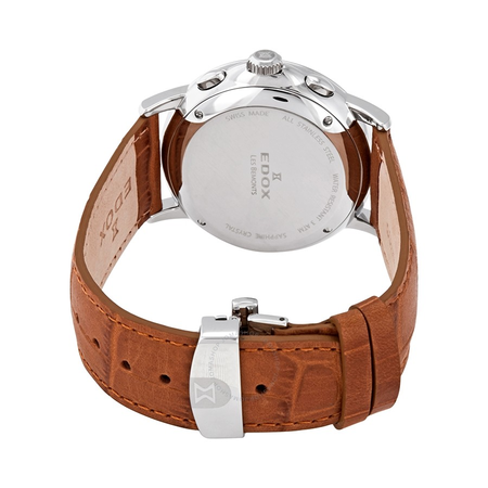 Edox Les Bemonts Silver Dial Men's Chronograph Moonphase Watch 01651 3 AIN 01651 3 AIN