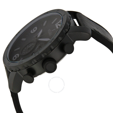 Fossil Nate Chronograph Black Dial Black Ion-plated Men's Watch JR1354