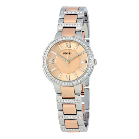 Fossil Virginia Rose Dial Two-tone Ladies Watch ES3405