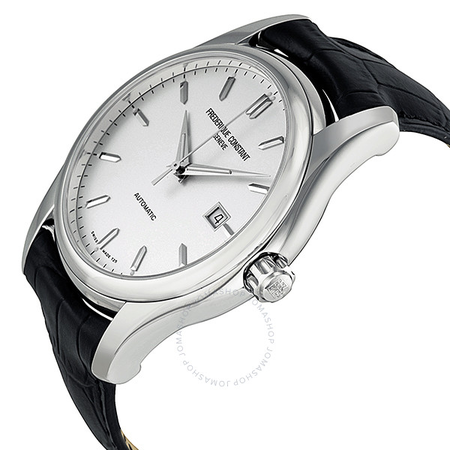 Frederique Constant Index Automatic Silver Dial Black Leather Men's Watch 303S6B6 FC-303S6B6