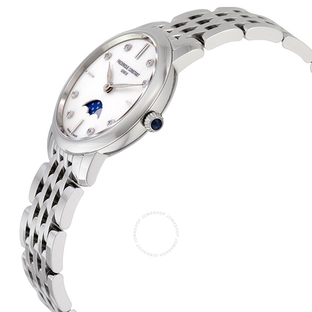 Frederique Constant Slimline Mother of Pearl Dial Diamond Ladies Watch FC-206MPWD1S6B