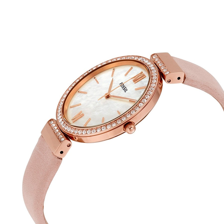 Fossil Madeline Quartz Crystal Nude Mother of Pearl Dial Ladies Watch ES4537