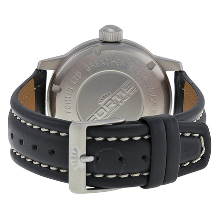Fortis Fleiger Classic Automatic Black Dial Black Leather Men's Watch 5951141L 595.11.41 L